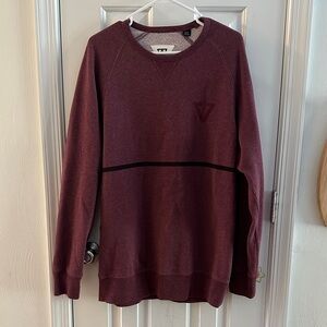 VISSLA Men's Maroon Crewneck Sweater